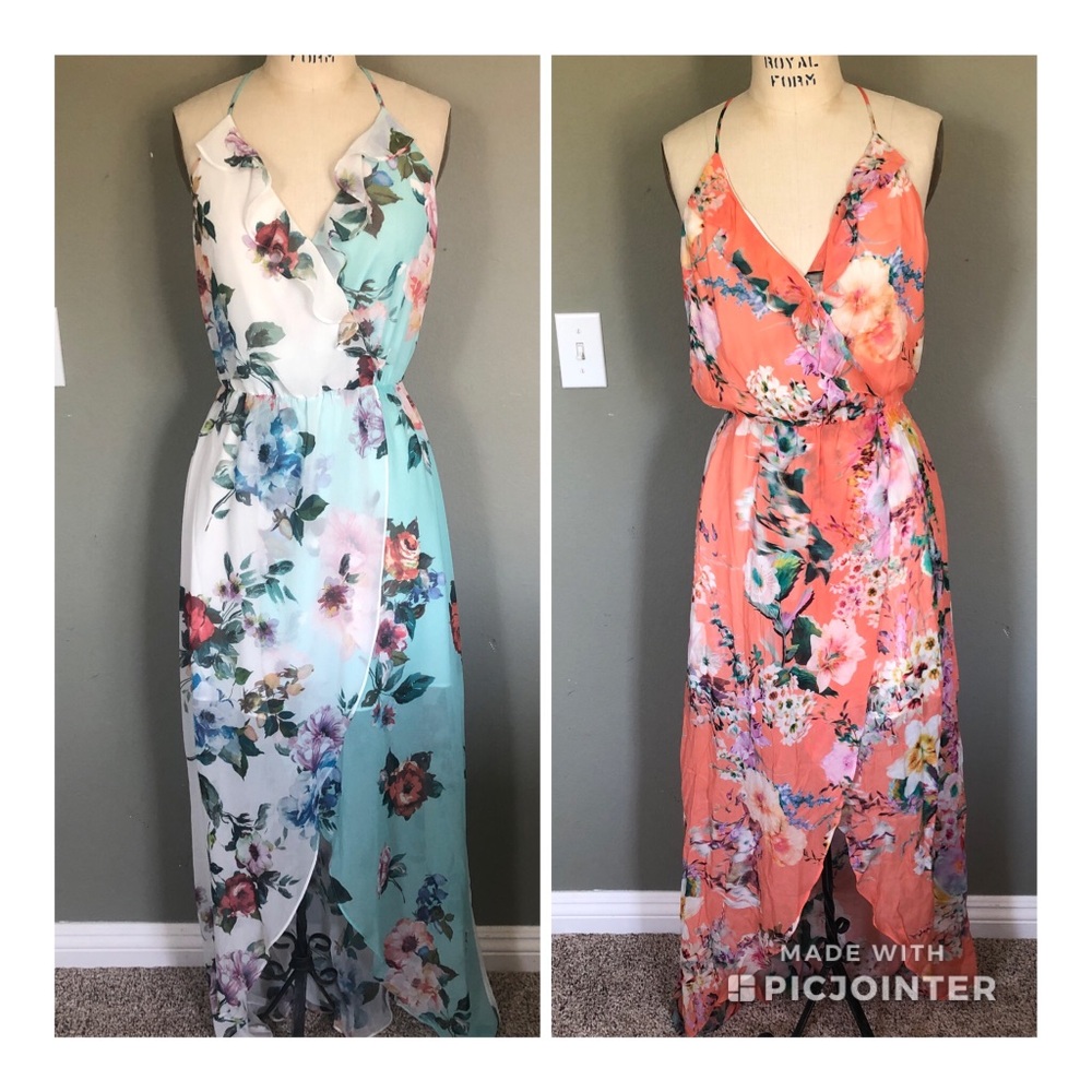 Lavender Brown High Low Maxi Dress